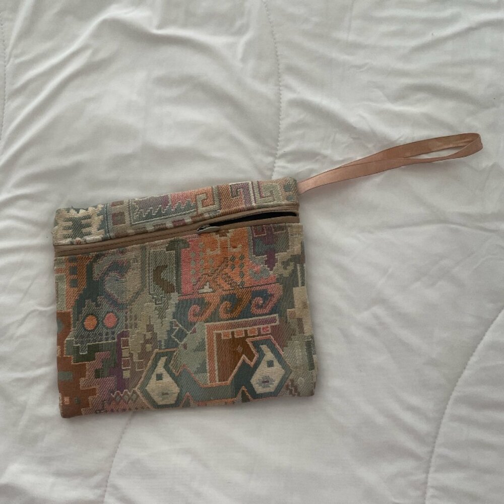 Vintage Aztec Hip Wristlet Wallet Bag Hipster Artsy Hippie Chic Eclectic Purse